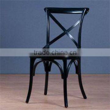 Oak Wood French Style Antique Stacking Cross Back Wedding Dining Chair photo-6