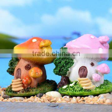 House shape landscape personalized resin mushroom ornaments