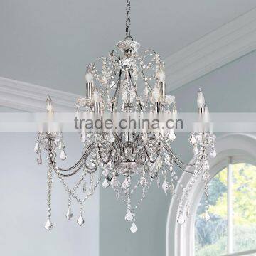 11.2-1 chains and pendants provide plenty of sparkle Gleaming chrome silver finish frame Crystal Grand Chandelier