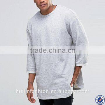 factory direct wholesale sweatshirt for men crew neck scoop hem oversized sweatshirt                        
                                                Quality Choice