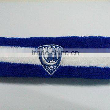 Embroidered logo highly absorbent sport headband sweatband