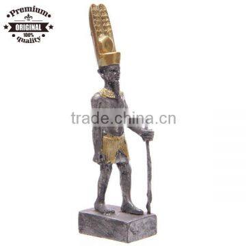 resin Silver & Gold Egyptian Pharaoh with Staff