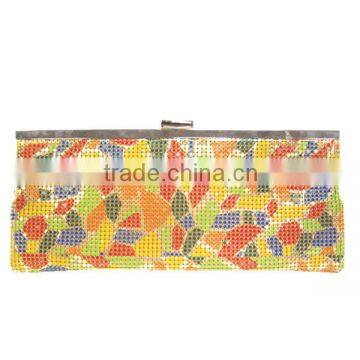 Reggage Style printing Aluminium mesh clutch bag