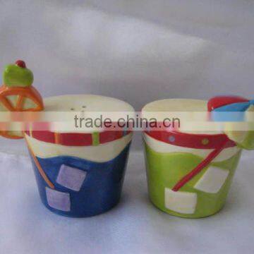 Tropical Drinks Ceramic Salt and Pepper Shaker