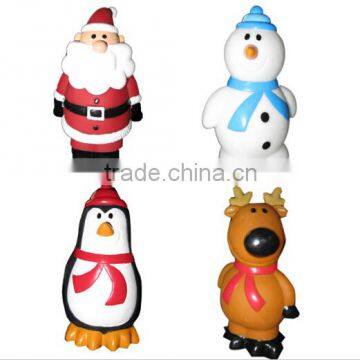 Christmas vinyl dog toy with squeaker