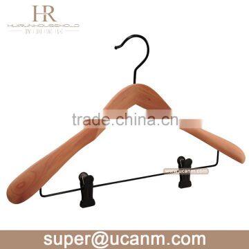 HRW-830A Classical cedar wood hanger with clips