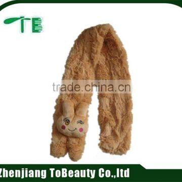 brown fleece animal scarf