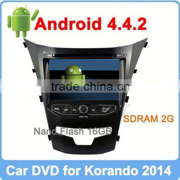 Ownice C200 Quad Core Cortex A9 Pure Android 4.4.2 car dvd player gps for ssangyong new actyon HD 1024*600