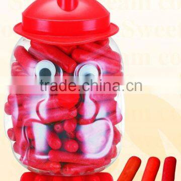 Sausage bubble gum in chick shaped jar(candy chewing gum)