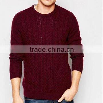 new design red Jumper pullover sweater for men , men fashion round neck Jumper sweater