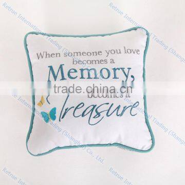 Embroidered Letters White Cushion Covers Modern Decorative Throw Couch Pillows