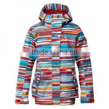 Womens Stripe Printed Outdoor Ski Jacket