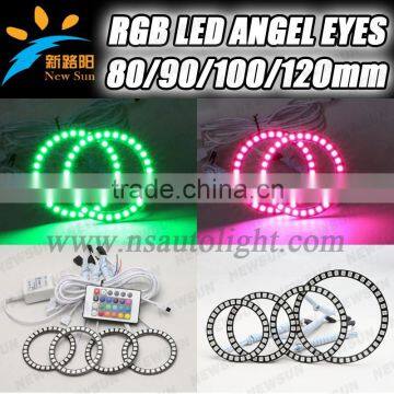 RGB 5050 SMD remote control angel eyes, high quality full circle car angel eyes ring