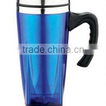 450ml thermo mug Plastic and stainless steel beer mug tumblers