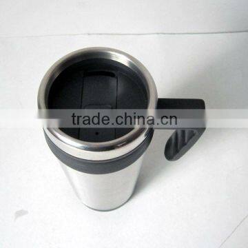 Double Wall Plastic Promotional Gift Mug With Stainless Steel Outer