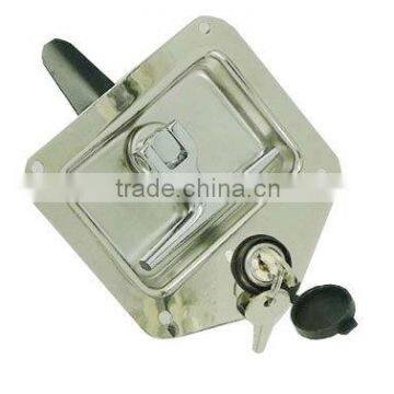 stainless steel drop T recessed lock with adjustable latch