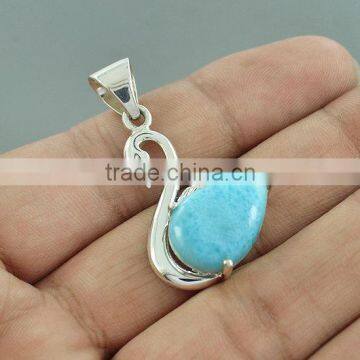 falak gems Natural Dominican Larimar Gemstone Pendant,