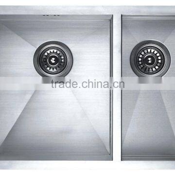 304 Stainless Steel Two Bowls Hand Made Kitchen Sink GR-2317D