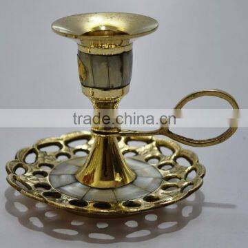 Exclusive design Brass candle holders with Mop 6033