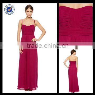 bm00068 Strapless Fushcia Chiffon Bridesmaid Dress Patterns Line