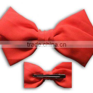 beautiful neon red bow hair clip