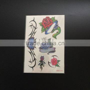 WMC-010 Wild Flower Design Temporary Transfer Tattoo