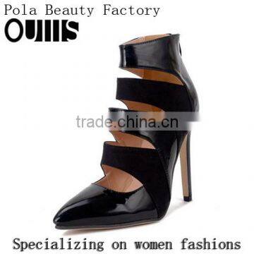 Wholsal High Heels Summer Ladies Ankle Boots Black Sexy Sandals PF4373