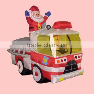 Inflatable Santa Claus on tractor truck