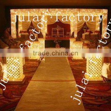 wedding crystal pillars with LED RGB light for marriage decorations(SGYM-001)