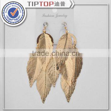 Leaf Earrings Fashion Simple Metal Leaf Silver Gold Plated Hollow Earrings Wholesale Jewelry For Women