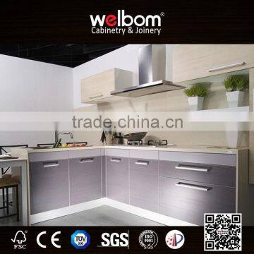 Grey Melamine Glazed Kitchen Cupboards