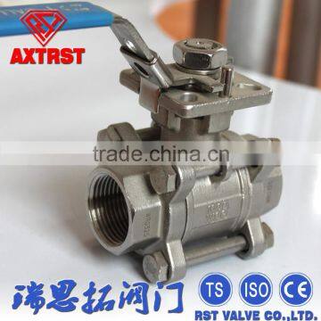 3PC High Pad SS Thread Float Ball Valve With Locking Handle photo-6