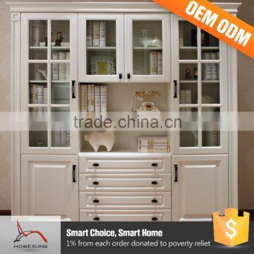 China Supplier Luxury Used Commercial Bookcase White