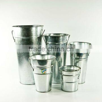 Set of 5 galvanized french flower planters