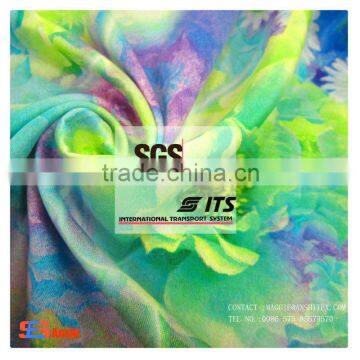 Custom design Polyester satin chiffon digital printed fabric for top, underwear, dress fabric