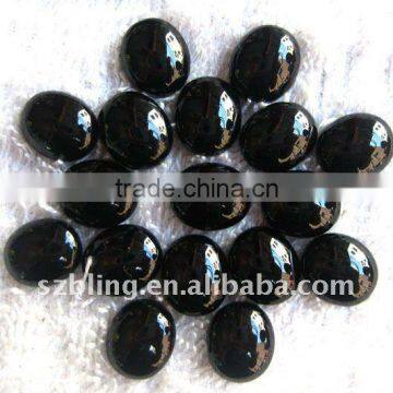 Black onyx oval cabochon with factory price