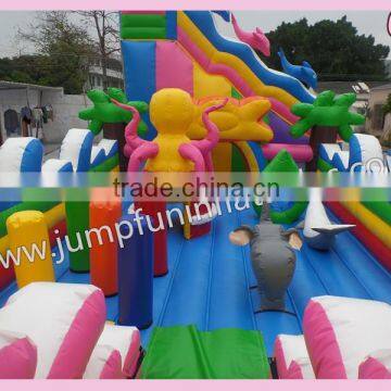 Inflatable Fun City Supplier / PVC Tarpaulin Playground / Large Slide