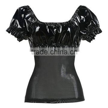 GOTHIC BLACK FAUX LEATHER STEAMPUNK CORSET OUTER GARMENT WHOLESALE CHEAP PRICE photo-4