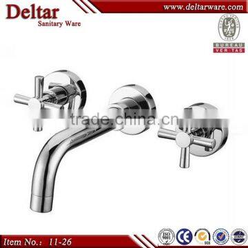 double handle wall mounted faucet, bathroom basin faucet & basin water tap