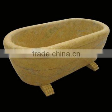 Life size yellow marble bathtubs for sale