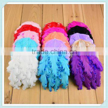 fashion curly feather for hair accessory headband factory supply feather pads