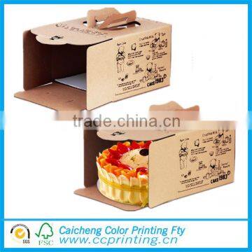 Promotional Kraft paper cake packaging box with handle