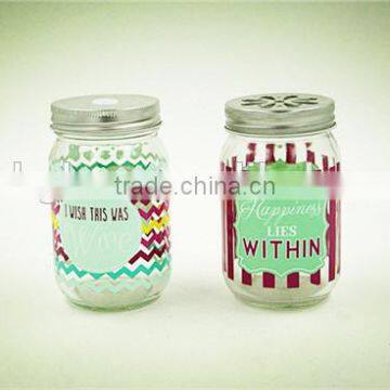Clear Glass Jar Glass Mason Jar Decal Metal Lid photo-2