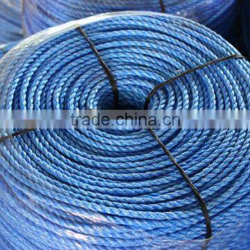 blue color 3strand polypropylene rope for mooring