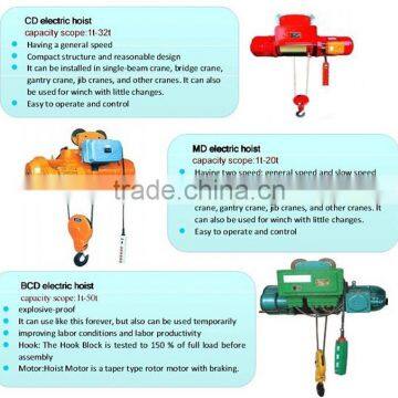 16ton Construction Mini Electric Wire Rope Hoist | Electric Crane