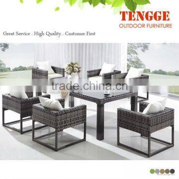 resin wicker material table and chairs