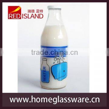 1000ML Printed Glass Milk Bottle photo-4