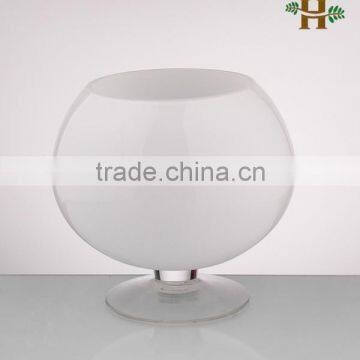 Wholesale White Glass Pedestal Bowl Vase