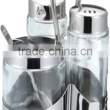 3 Pcs Salt And Pepper Stainless Steel Spice Set With Tissue Holder photo-4
