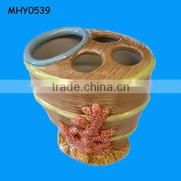 Wholesale coral ceramic Toothbrush Holder Bathroom